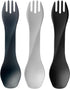 humangear GoBites Uno 3-Pack - Travel & Camping Utensils, Portable & Convertible Dining Ware, Multi-Functional Spork