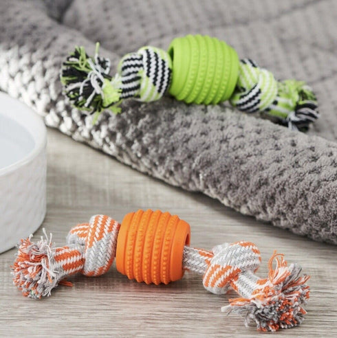 Vibrant Life Double Dental Buddy Dog Toy for Healthy Gums - Chew and Fetch Toy for Small and Extra Small Dogs (Chew