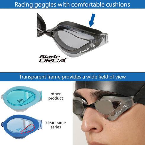 View V-230ASA Blade Orca Swipe Racing Swim Goggles