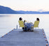 EEBUIHUI Set 2 of Folding Patio Lawn Chairs, Modern Yellow PP Braided Beach Chairs, High Back Seat, Portable Camping