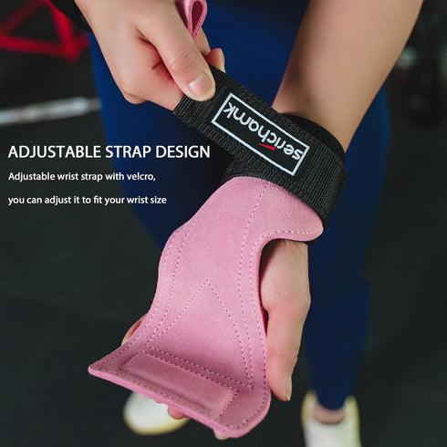 Wrist Straps for Weightlifting, Leather Weight Lifting Wrist Wraps, Grip Assistance Deadlift Straps for Men & Women