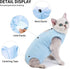 Kitten Onesies Blue S, Cat Recovery Suit for Abdominal Wounds, Anti Licking After Surgery Wear