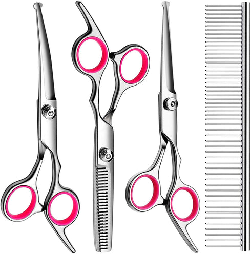 FAIGEO Professional Dog Grooming Scissors Kit, Titanium Coated Dog Scissors for Grooming, Grooming