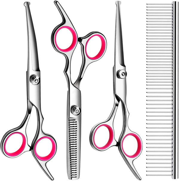 FAIGEO Professional Dog Grooming Scissors Kit, Titanium Coated Dog Scissors for Grooming, Grooming