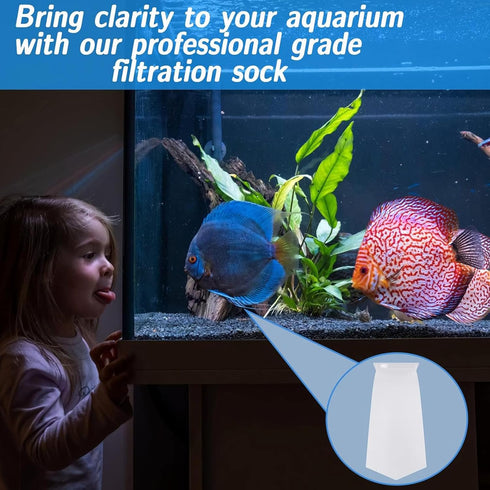 Jecery 16 Pack 4 Inch Ring Filter Socks, 200 µm for Aquarium Filter Bags