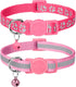 Taglory Reflective Cat Collar Breakaway with Bells, 2 Pack, Adjustable 7.5-12.5 Inch, Pink