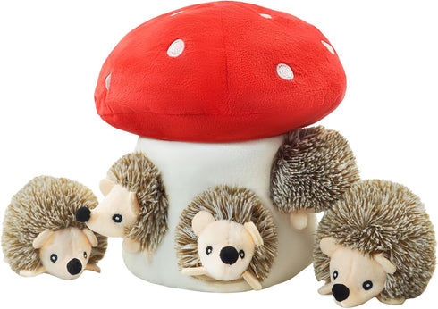 Hide and Seek Dog Toys, Mushroom Crinkle Paper Hideaway with 5 Pack