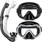 Snorkeling Gear for Adults, 180° Panoramic View Snorkel Mask Set, 100% Food-Grade Silicone Anti-Fog Diving Mask