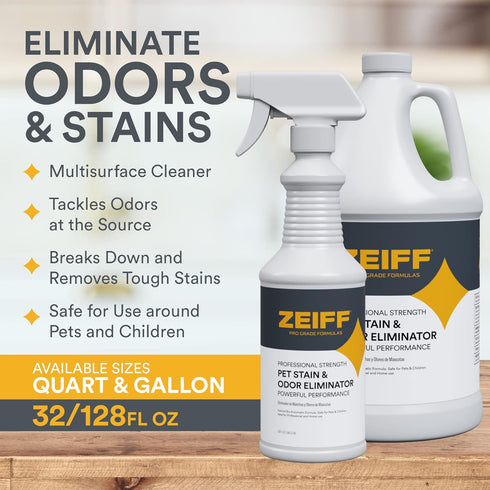 Pet Stain and Odor Remover - Enzyme Cleaner for Tough Stains, Pet Urine Eliminator for Home and Professional Use
