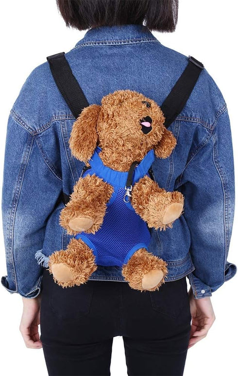 Pet Carrier Backpack, Fashionable Dog Five Holes Backpack Front Chest Tote Carrier (Dark Blue S)