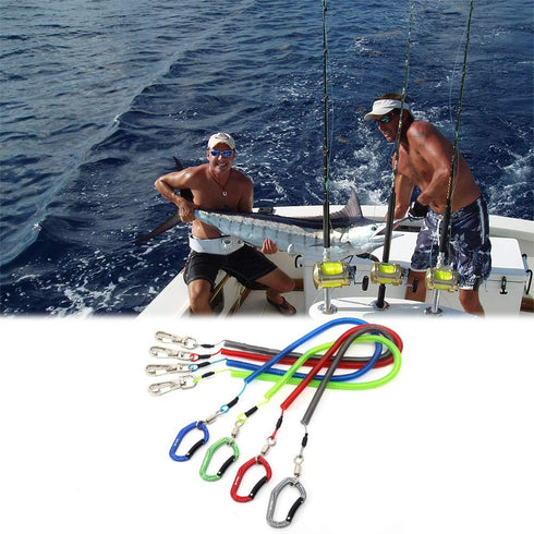 HERCULES M4 Fishing Lanyard, Heavy Duty Retractable Coiled Tether for Fishing Poles, Pliers, Boating, Paddles, Kayak