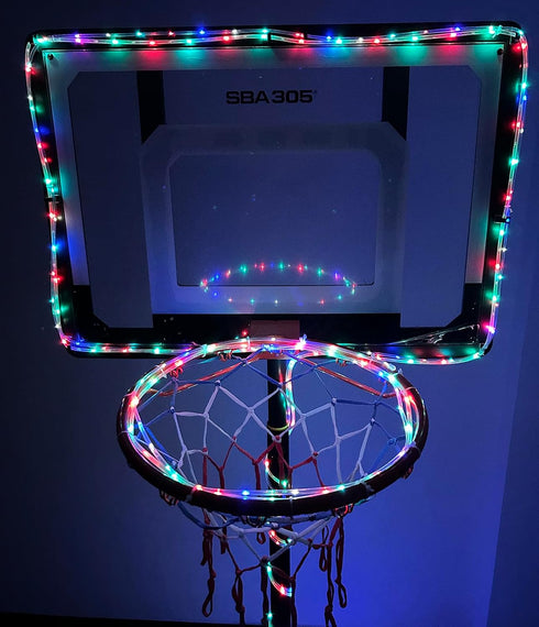 LED Basketball Hoop Lights, Updated Design 18ft LED Rim Light, Waterproof 8 Modes Multicolor for Playing at Night