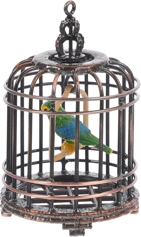 NUOBESTY Miniature Birdcage Model, Doll House Birdcage Ornament Decorative Supply for Home Decor