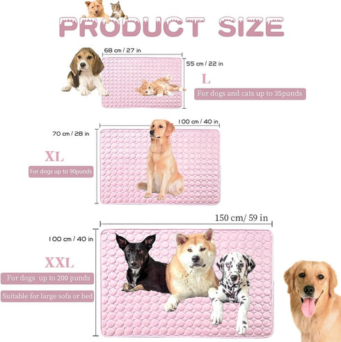 MICROCOSMOS Summer Cooling Mat & Sleeping Pad, Water Absorption Top, Safe Materials, Easy Carry, Pink, 28" x 22"