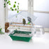 No Mess Automatic Bird Feeder, Inside Cage Parrot Feeder with Clear Perch and Acrylic Seed Container