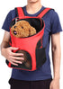 Pet Carrier Backpack, Dog Front Carrier, Cat Backpack Carrier for Traveling, Hiking, Cycling with Ventilated Mesh (Red)