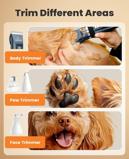 4 1 Trimmer Trimmers oneisall in Dog Clippers and Paw Grooming Kit, Low Noise Cordless Dog Clippers for Grooming Pet