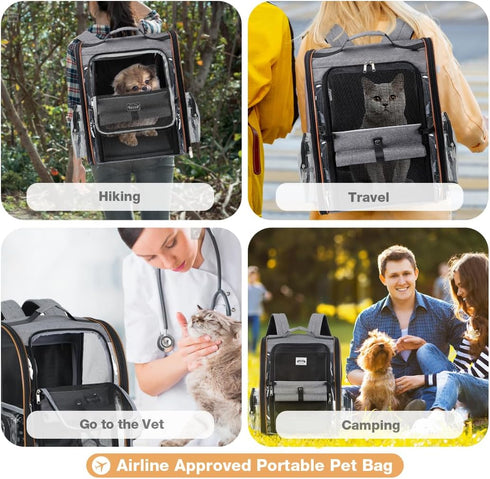 Backpack Backpack Backpack 18lbs Clear Pet Expandable Cat Carrier Pet Carrier for Small Medium Dogs Cats fit up