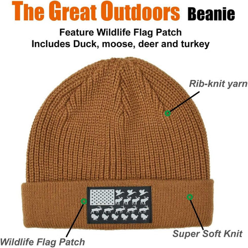 Ultra Warm and Soft Beanie - The Great Outdoors with Outstanding Embroidery and Craftsmanship
