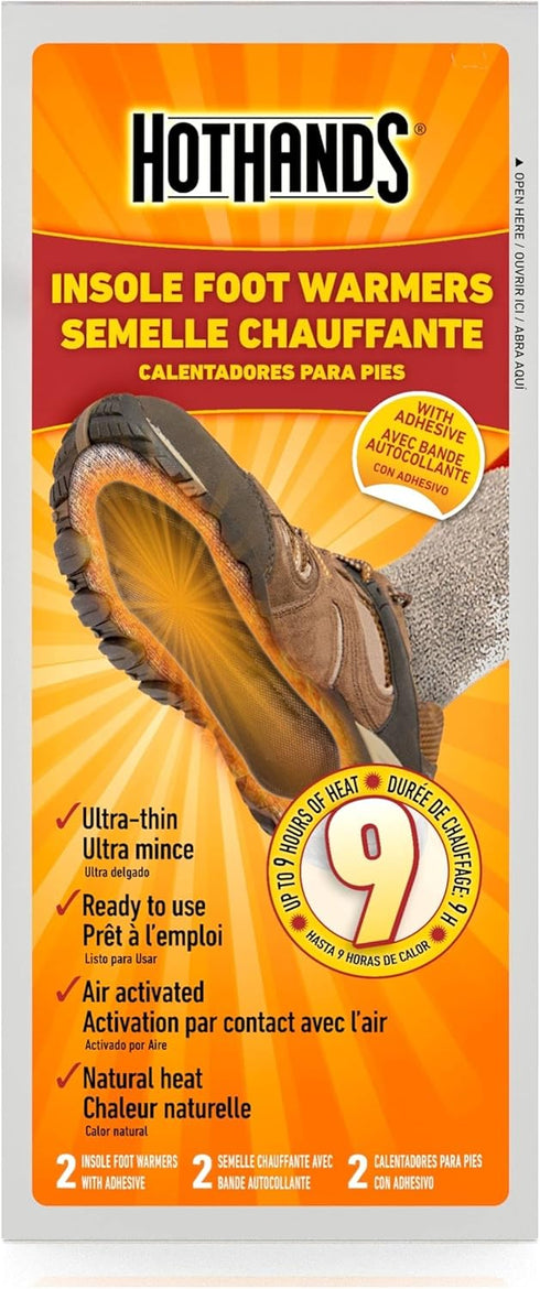 HotHands Insole Foot Warmers - 16 Pair, Black - Long Lasting Odorless Air Activated Warmers