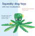 2 Pack Squeaky Dog Toys, Durable Octopus Plush No Stuffing Crinkle Pet Toys for Small, Medium, Large Dogs Teething