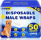 XPCARE 50 Count Disposable Male Dog Diapers, Male Dog Wraps,Super Absorbent Leak-Proof
