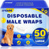 XPCARE 50 Count Disposable Male Dog Diapers, Male Dog Wraps,Super Absorbent Leak-Proof