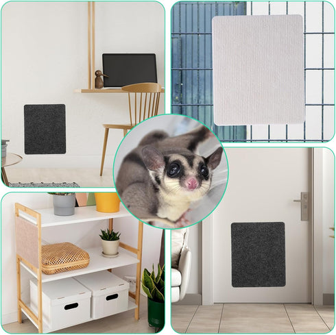 Telooco 3 Sugar Glider Toys, Pcs Self-Adhesive Sugar Glider Climbing Mats Sugar Glider Cage Accessories for Sharpening