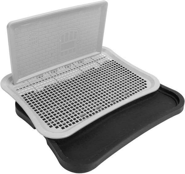 Brrnoo Dog Potty Tray, Portable Dog Training Toilet with Wall Column, Removable