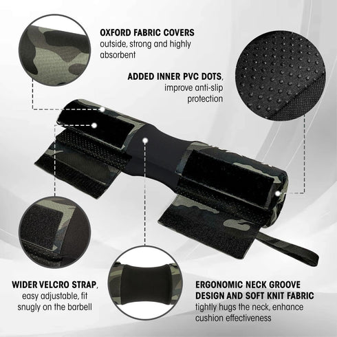 Yes4All Ergonomic Foam Bar Pad - Olympic Barbell Squat Pad for Neck, Squats, and Hip Thrusts