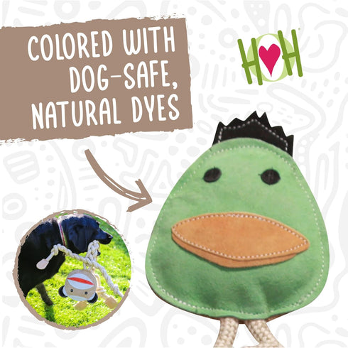 HuggleHounds Natural Rope Knottie - Leather Dog Toy for Aggressive Chewers, Stuey Sock Monkey