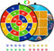 Kids Dart Board 26" Large with 20 Sticky Balls, Foldable Double-Sided Indoor