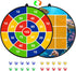 Kids Dart Board 26" Large with 20 Sticky Balls, Foldable Double-Sided Indoor