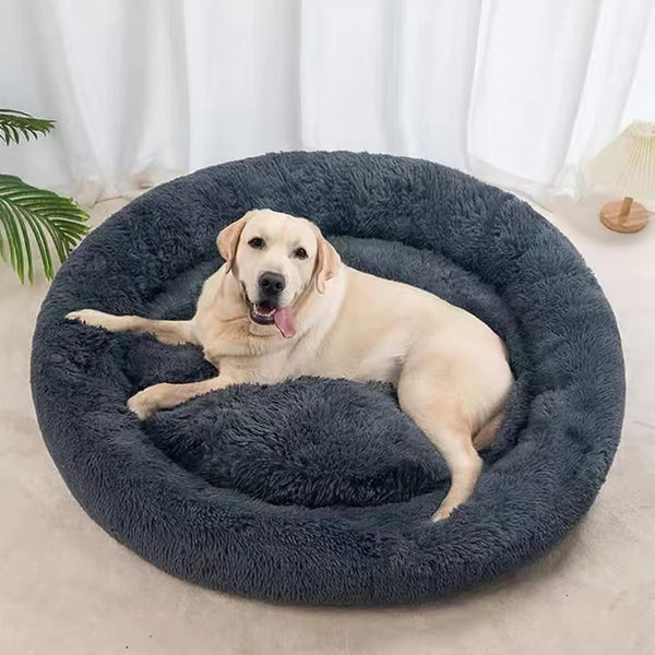 Nisrada Dog Bed for Medium Large Dogs, 36 Inch Calming Bed, Washable Round Cozy Pet Bed, Slip-Resistant