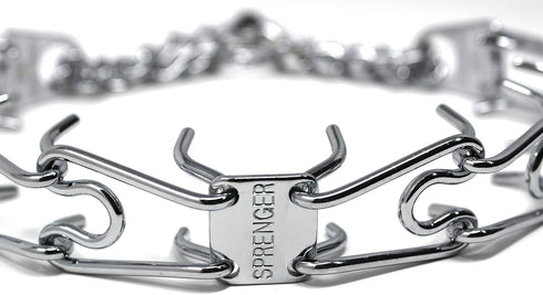 Herm Sprenger Ultra-Plus Chrome Plated Steel Prong Dog Training Collar, No-Pull, Made in Germany (4mm x 25in Large)