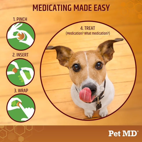Pet MD Peanut Butter Flavored Pill Paste for Dogs, Wrap A Pill, 59 Servings for Hiding Pills and Medication
