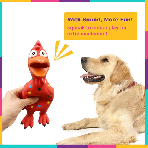 Set 3 Pack PetLike Latex Dog Chew Toy Durable Non-Toxic Squeaky Fetch Toy for Small Medium Chicken Dog Toys