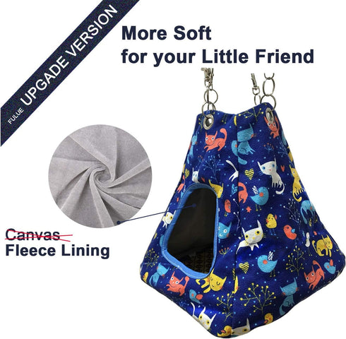 Small Animal Hammock Sleeper Cage Accessories for Ferret, Rat, Guinea Pig, Degu, Gerbil, Mice, Hamster (Blue Tent)