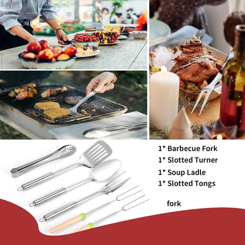 Set-27 Set Portable Camping Kitchen Utensil Piece Cookware Kit, Stainless Steel Outdoor Cooking and Grilling Utensil