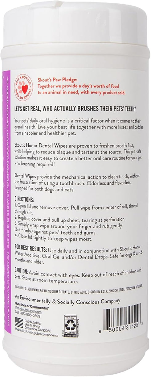 Pet Dental Wipes by SKOUT'S HONOR