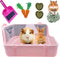 kathson Guinea Pig Litter Box,Bunny Potty Training,Plastic Square Small Animal Toilet,for Hamster
