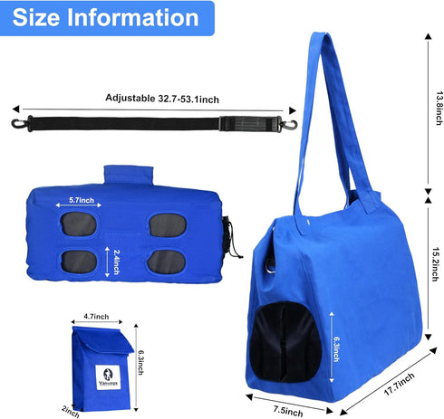 Cat Soft Travel Carrier Sling Bag, Pet Supplies for Nail Trimming, Color Blue Size XL, Adjustable Crossbody Strap