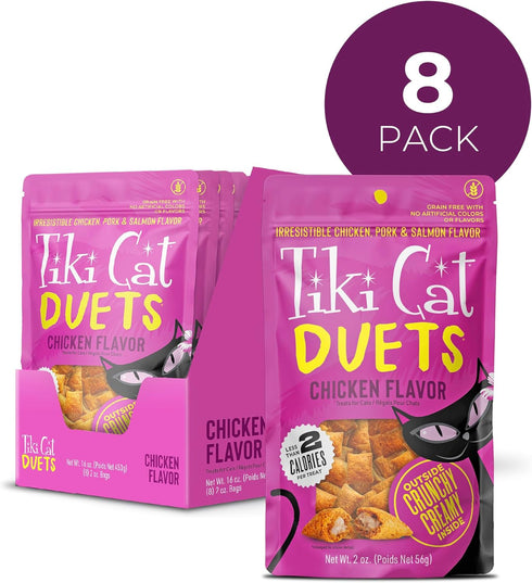 2 oz. (8 Count) Tiki Cat Duets Cat Treats, Chicken Flavor, Pouch