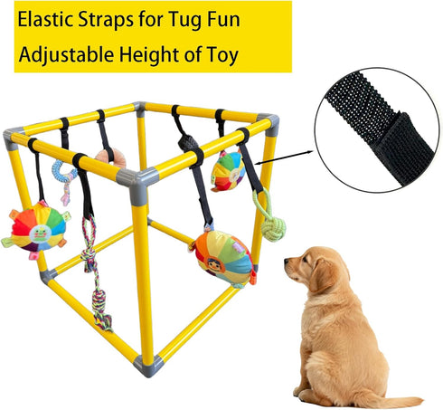 RAOPINGX (L:16.5 16.5 Inch) Puppy Play Gym for Small Breed Dogs, Removable Hanging Toys with Bungee Straps
