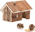 Hamster Wooden Hideout House - Natural Climbing Play Hut for Dwarf Hamster, Small Mouse, Rat, and Gerbil