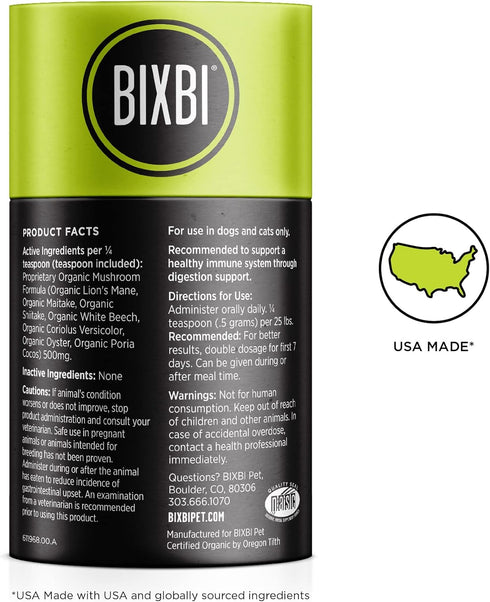 BIXBI Dog & Cat Clean Digestion Support, 2.12 oz (60 g) - All Natural Organic Pet Superfood