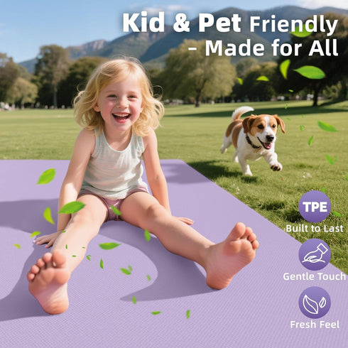 72"x48" 78"x57", 1/4"1/2" Extra Large Yoga Mat or Thick Mat for Women & Men, TPE Non-Slip Pilates Mat for Home Gym