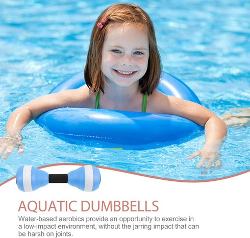 SEWACC 1 Pair Aquatic Exercise Dumbbells, EVA Floating Barbells for Water Aerobics and Fitness Equipment