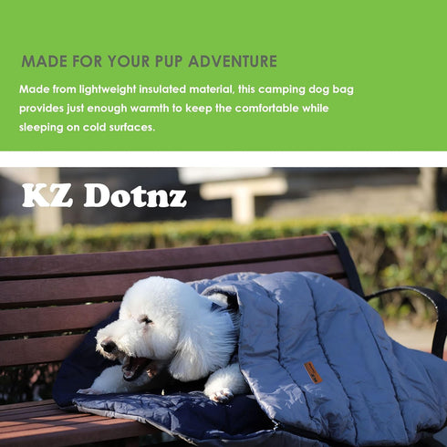 Soft Warm Dog Sleeping Bag, XXL Portable Waterproof Camping Pet Bed, Packable for Camping, Hiking, Indoor Use