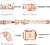 Elegant little tail Halloween Dog Collar, Fall Orange Pumpkin Holiday Bow Collar for X-Small Dogs